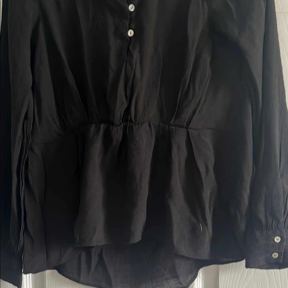 Black Ruffled Women's Top - Picture 4 of 7